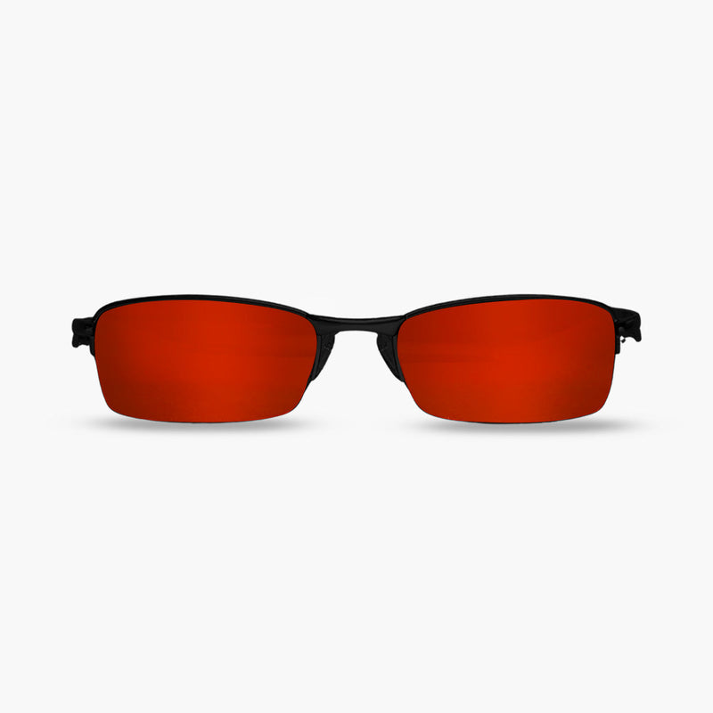 Óculos de Sol Lupa do Vilão Preto Lente Vermelho Ruby